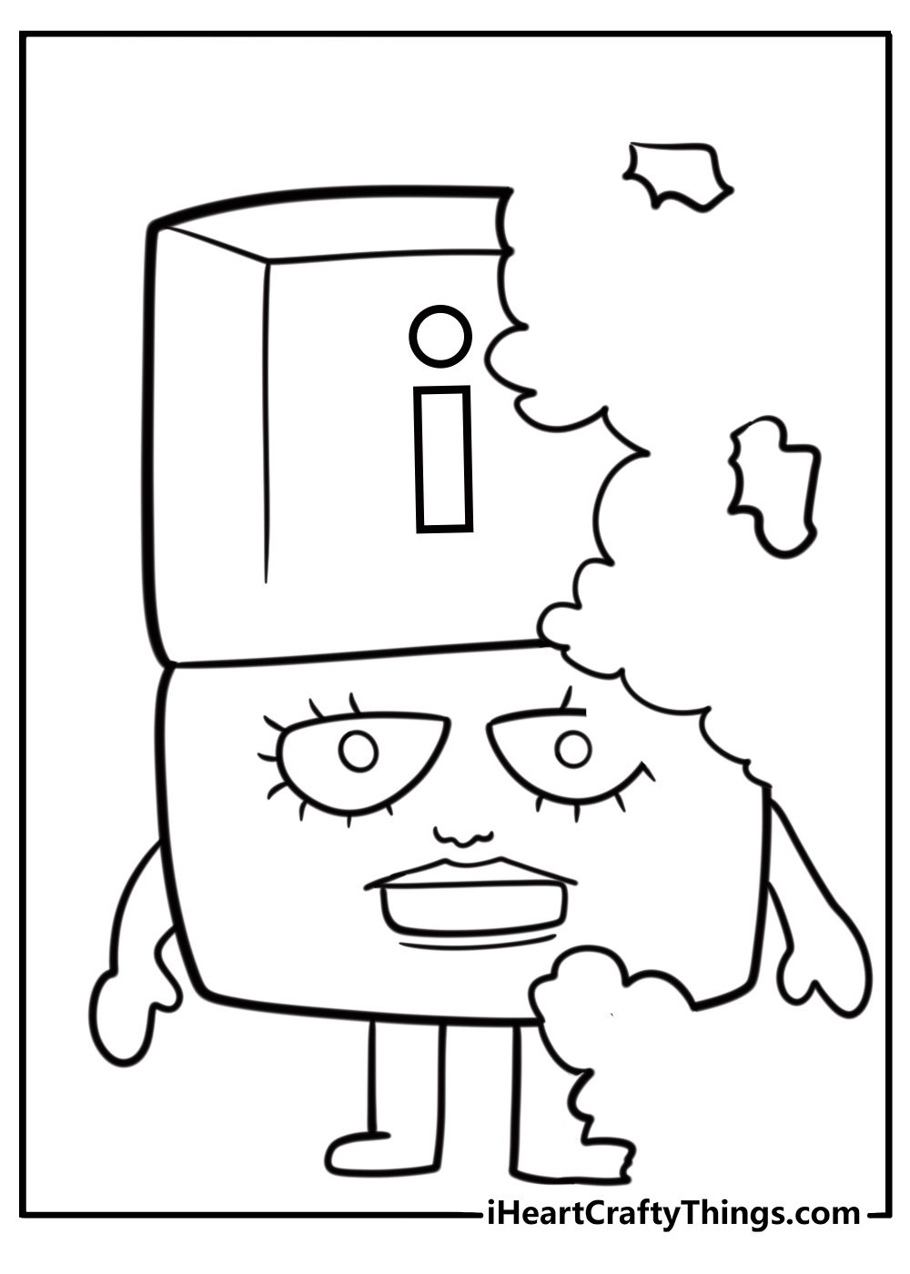 Alphablock i turning invisible coloring page