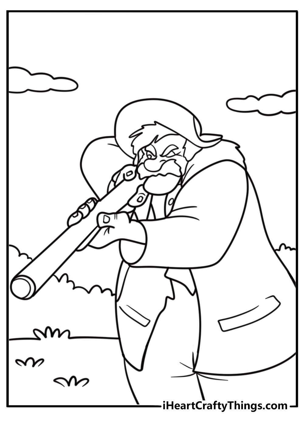 Amos Slade aiming his rifle in a tense scene coloring page