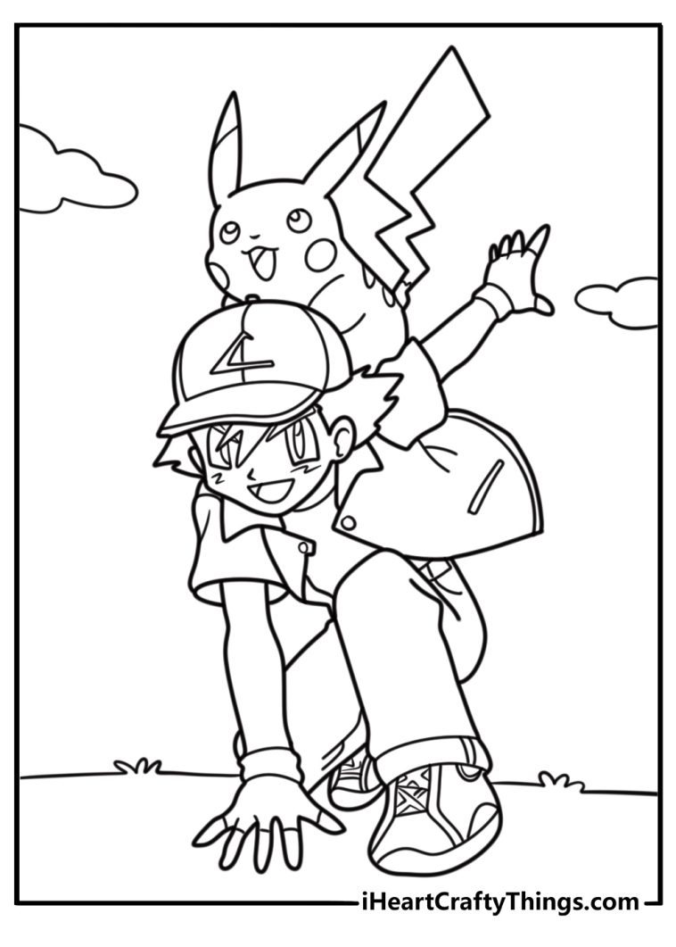 Ash Ketchum Coloring Pages: 25 Fre Printable Sheets For Kids
