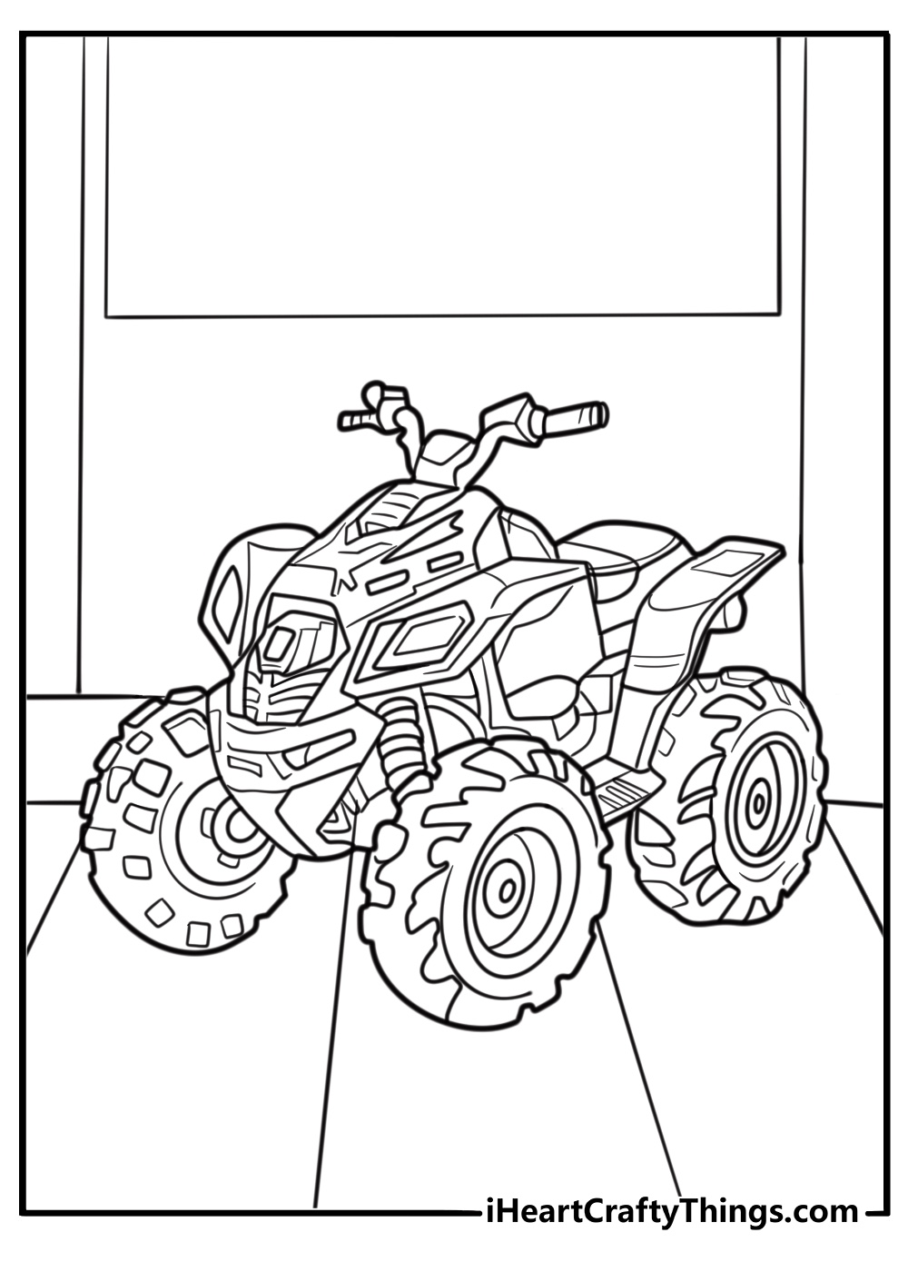 ATV being washed and cleaned coloring page