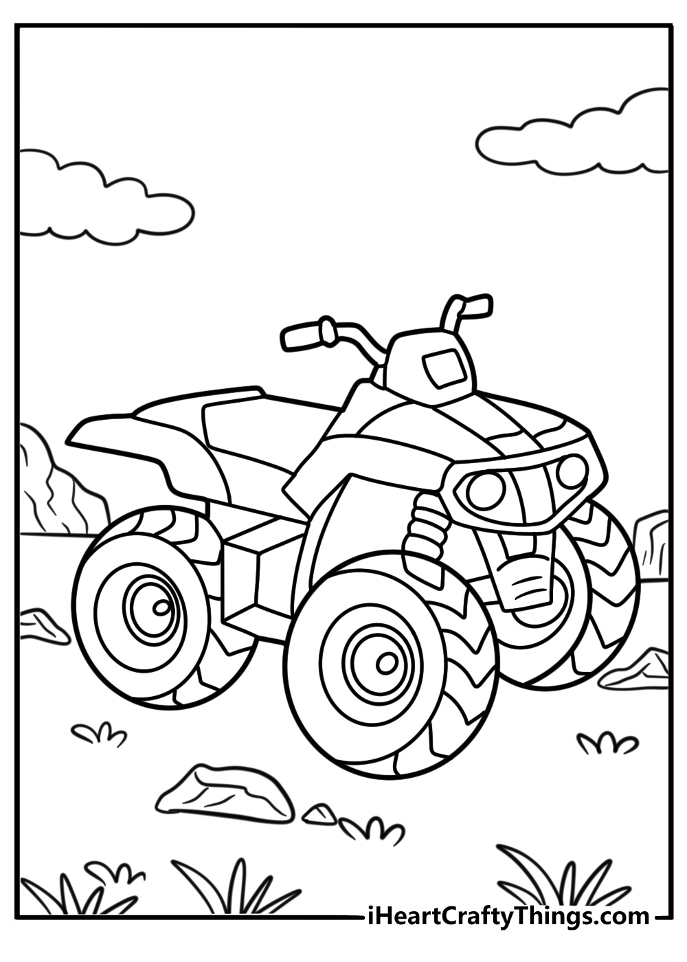 ATV with large off road tires coloring page