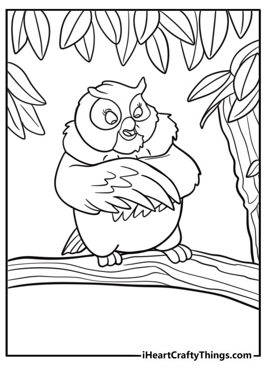 Big Mama watching from a branch above coloring page