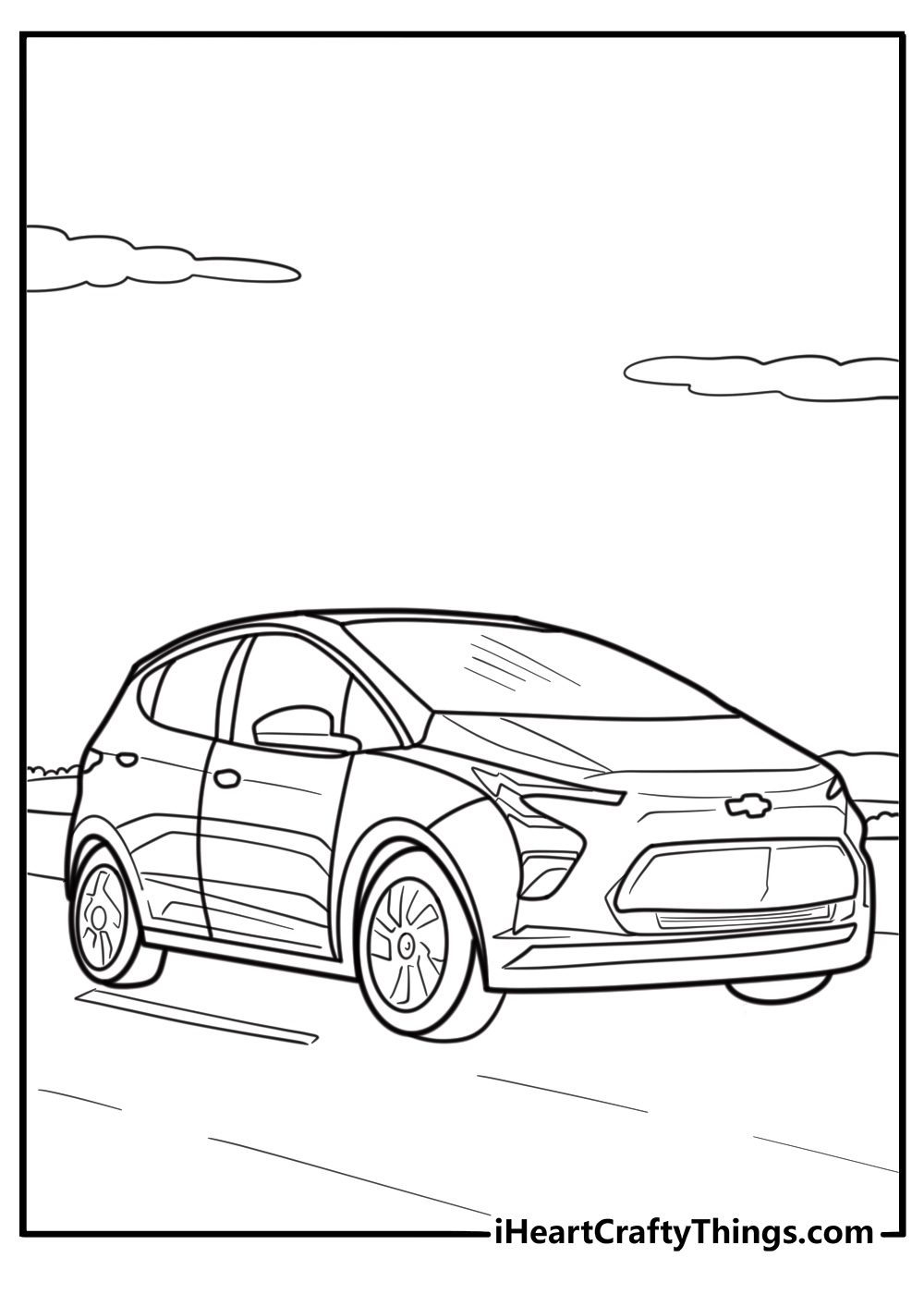 Chevrolet Bolt EV electric hatchback coloring sheet