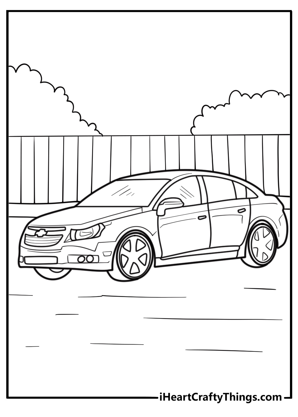 Chevrolet Cruze compact car coloring page