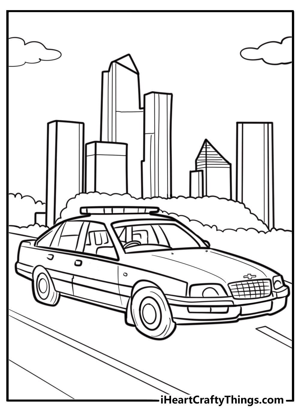 Chevy Caprice vintage police car coloring page