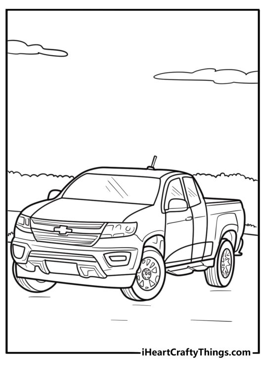 Chevy Colorado mid size pickup truck coloring sheet