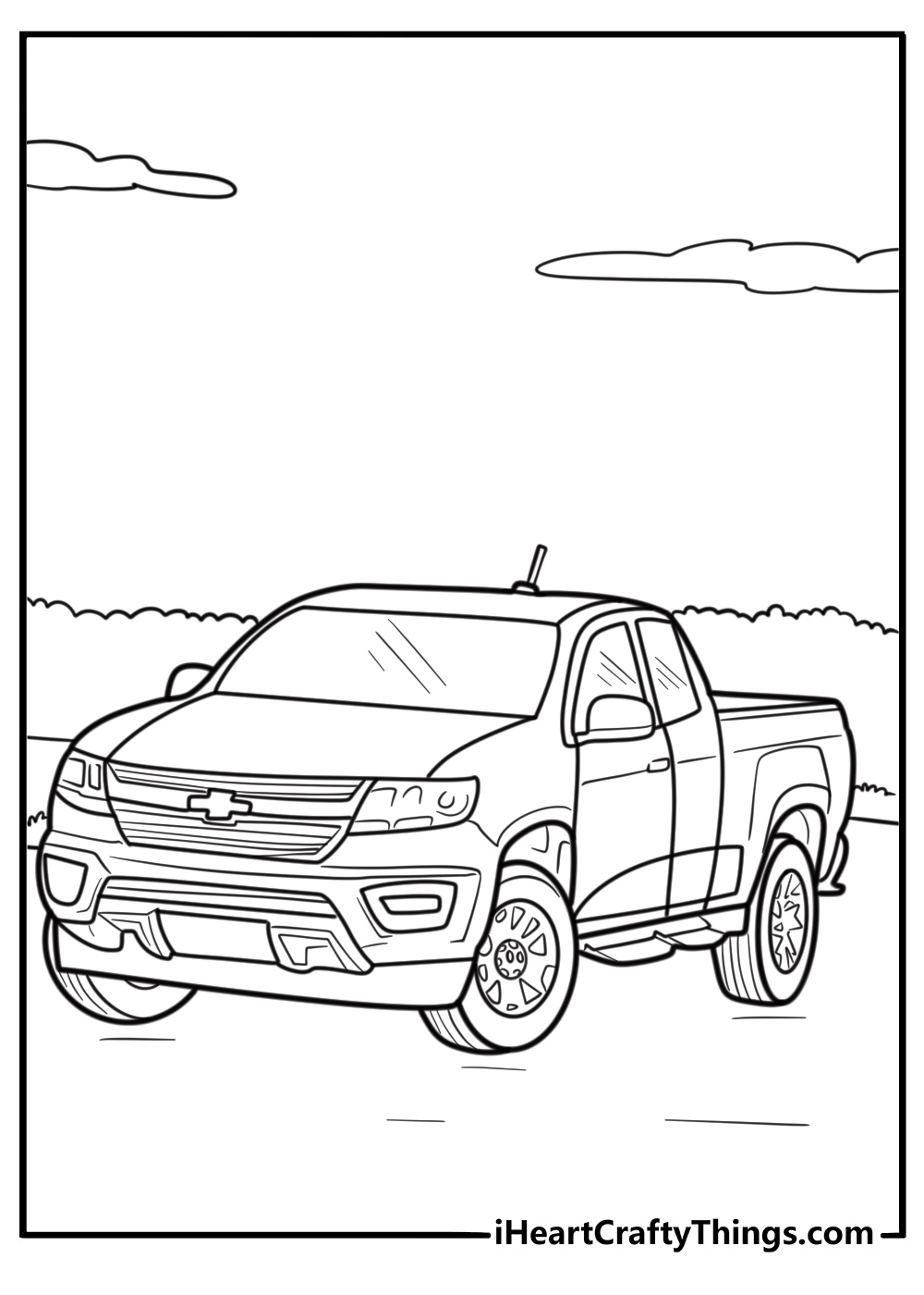 Chevy Colorado mid size pickup truck coloring sheet