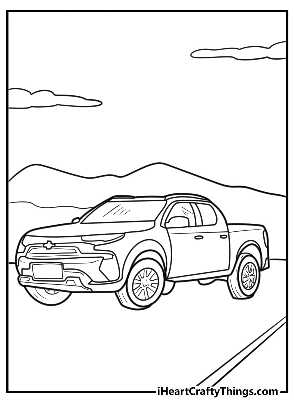 Chevy El Camino car truck hybrid coloring sheet