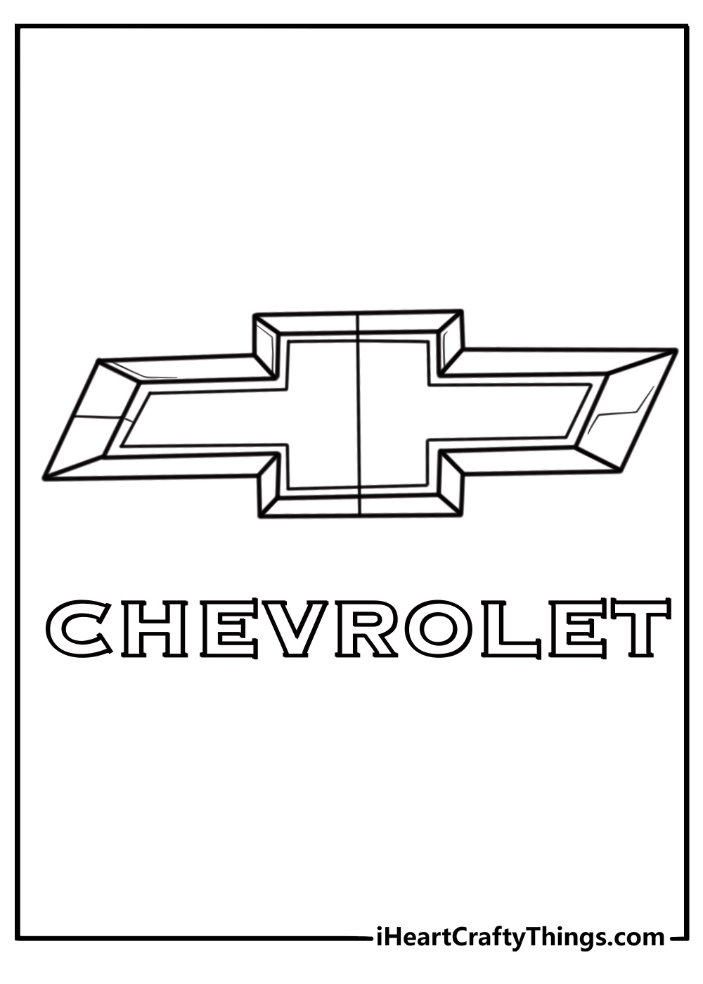 Chevy logo emblem large and bold coloring page