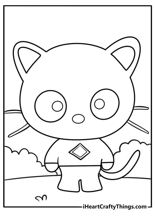 Chococat and his four whiskers visible coloring page