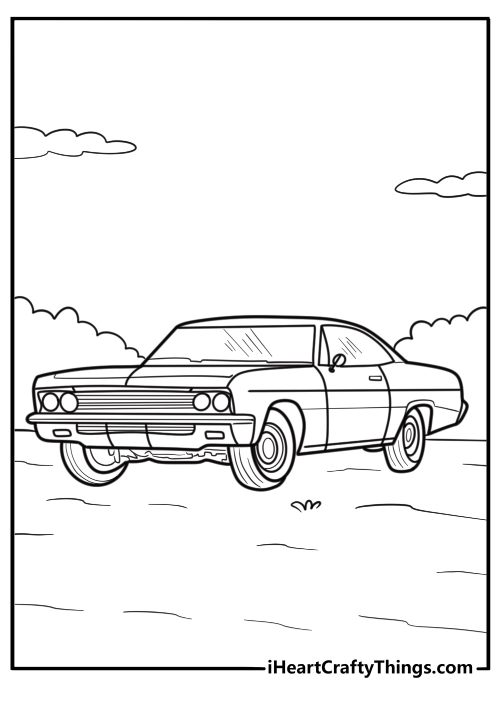 Classic Chevrolet Impala lowrider coloring page