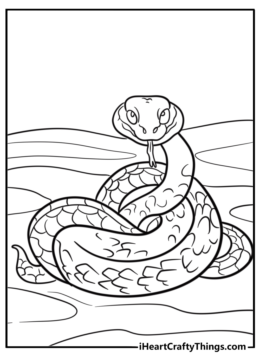 Cobra looking up with head tilted detailed coloring sheet