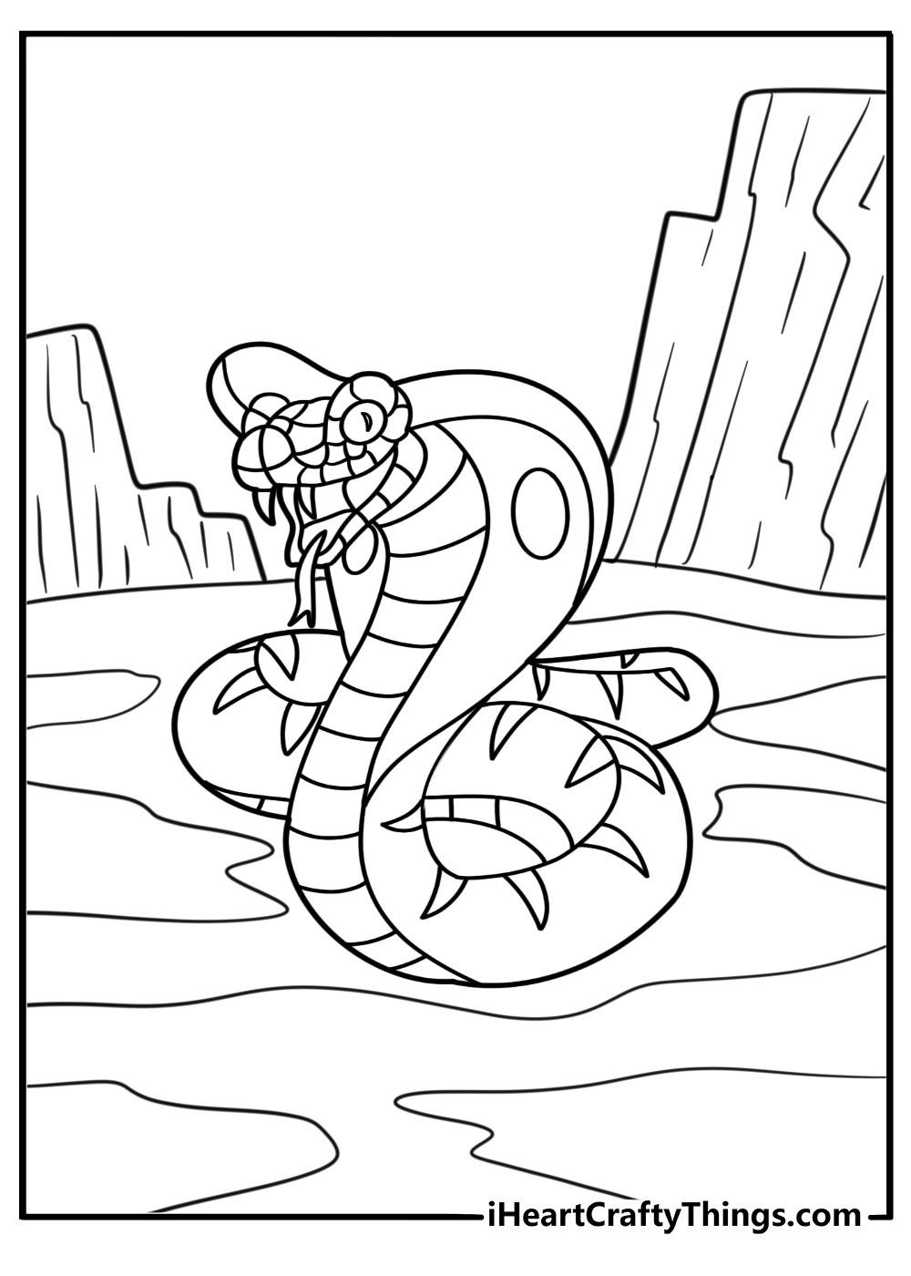 Cobra viewed from the side with curved body coloring page
