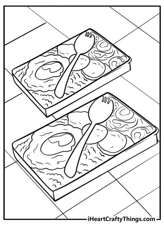 Contestants eating rice and egg meal free coloring page