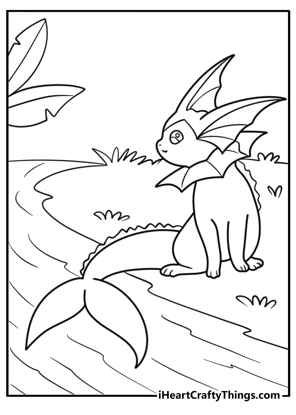 Cute Vaporeon sitting near water