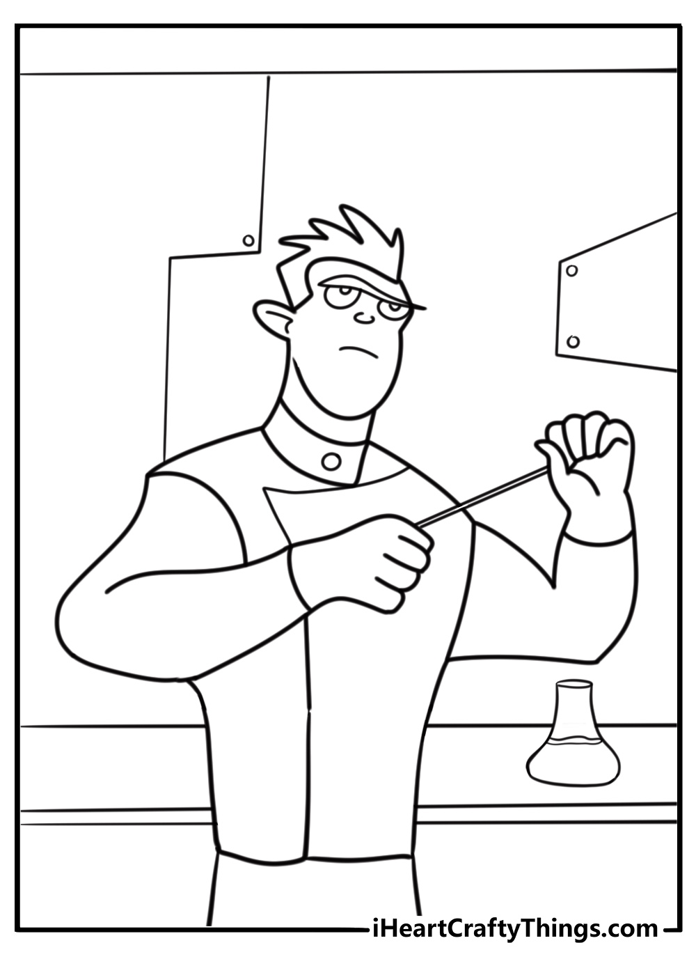 Drakken in his secret lab printable coloring sheet