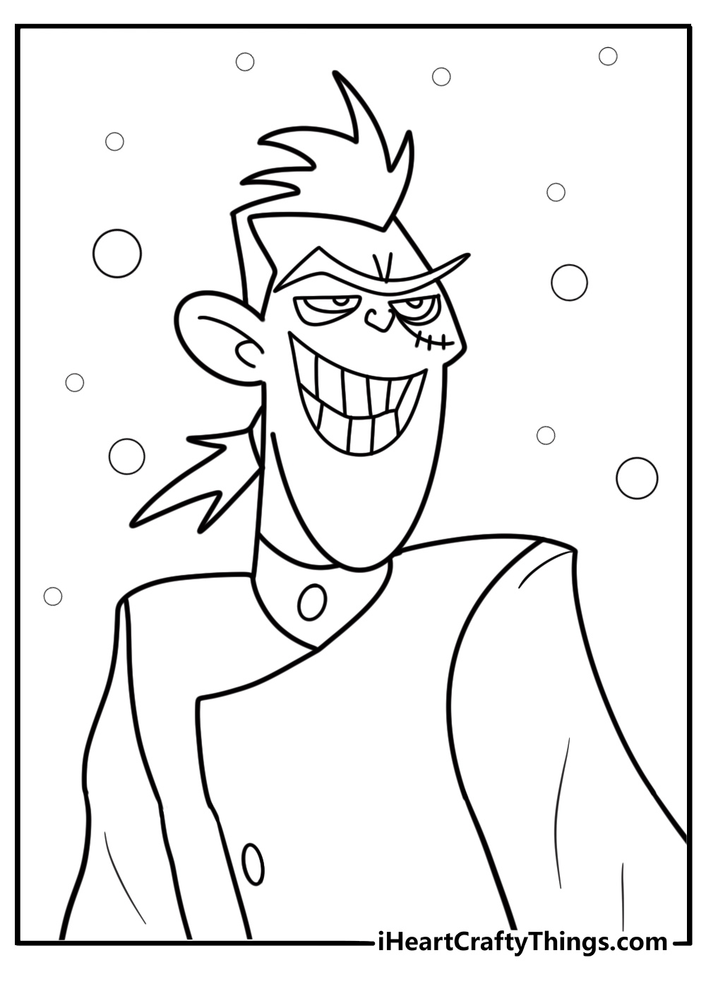 Drakken with an evil smirk coloring sheet