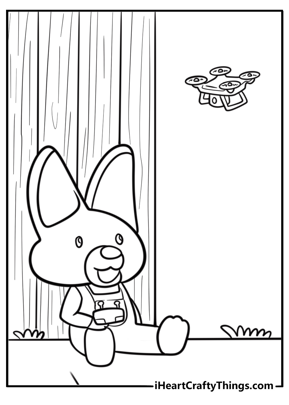 Eddynflying a small drone outside his house coloring page