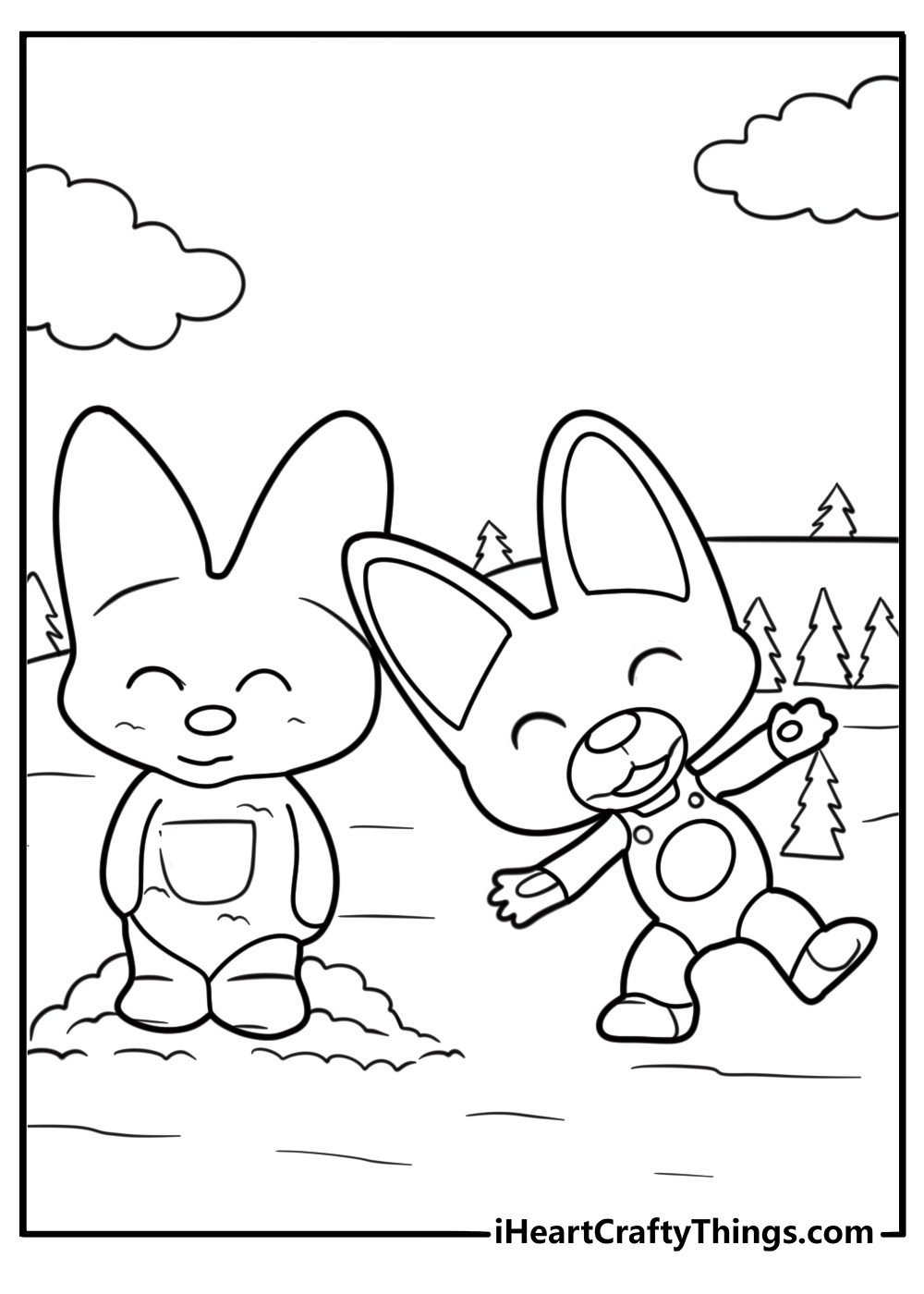 Eddy working on a snow sculpture coloring page