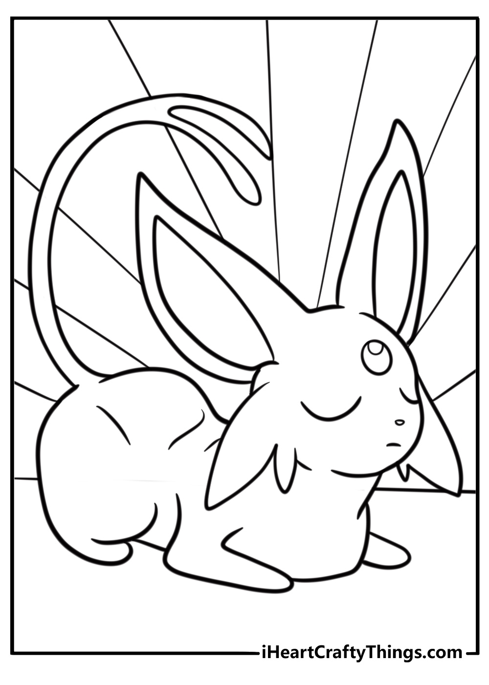 Espeon in a meditative pose channeling psychic energy coloring sheet pdf