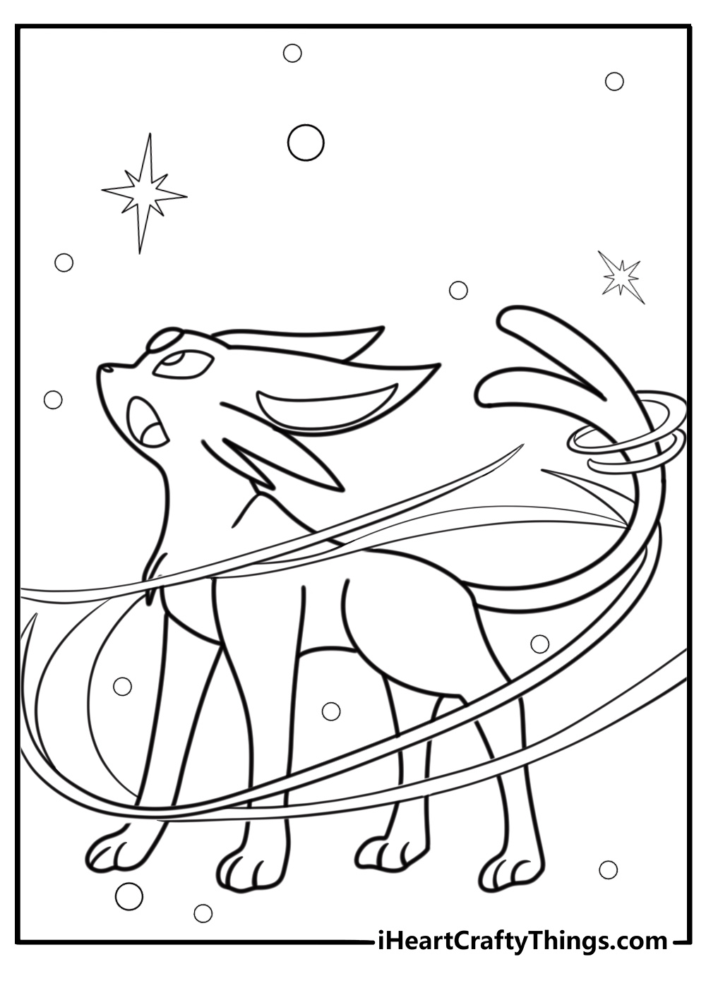 Espeon using Future Sight move with energy waves free coloring sheet for kids