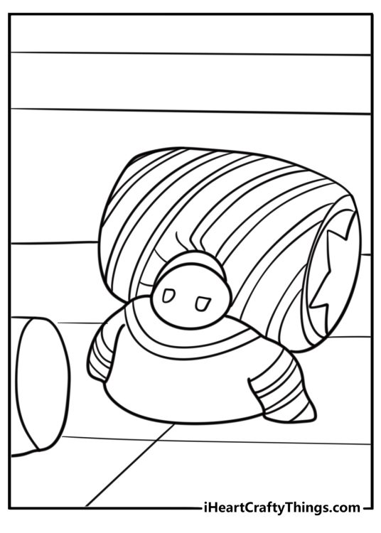 Fall Guy falling off slime climb track coloring page