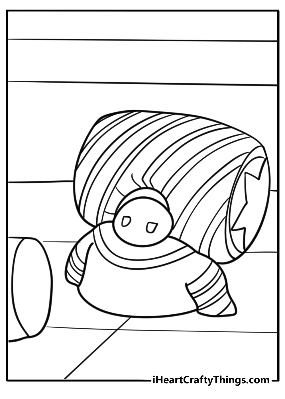 Fall Guy falling off slime climb track coloring page