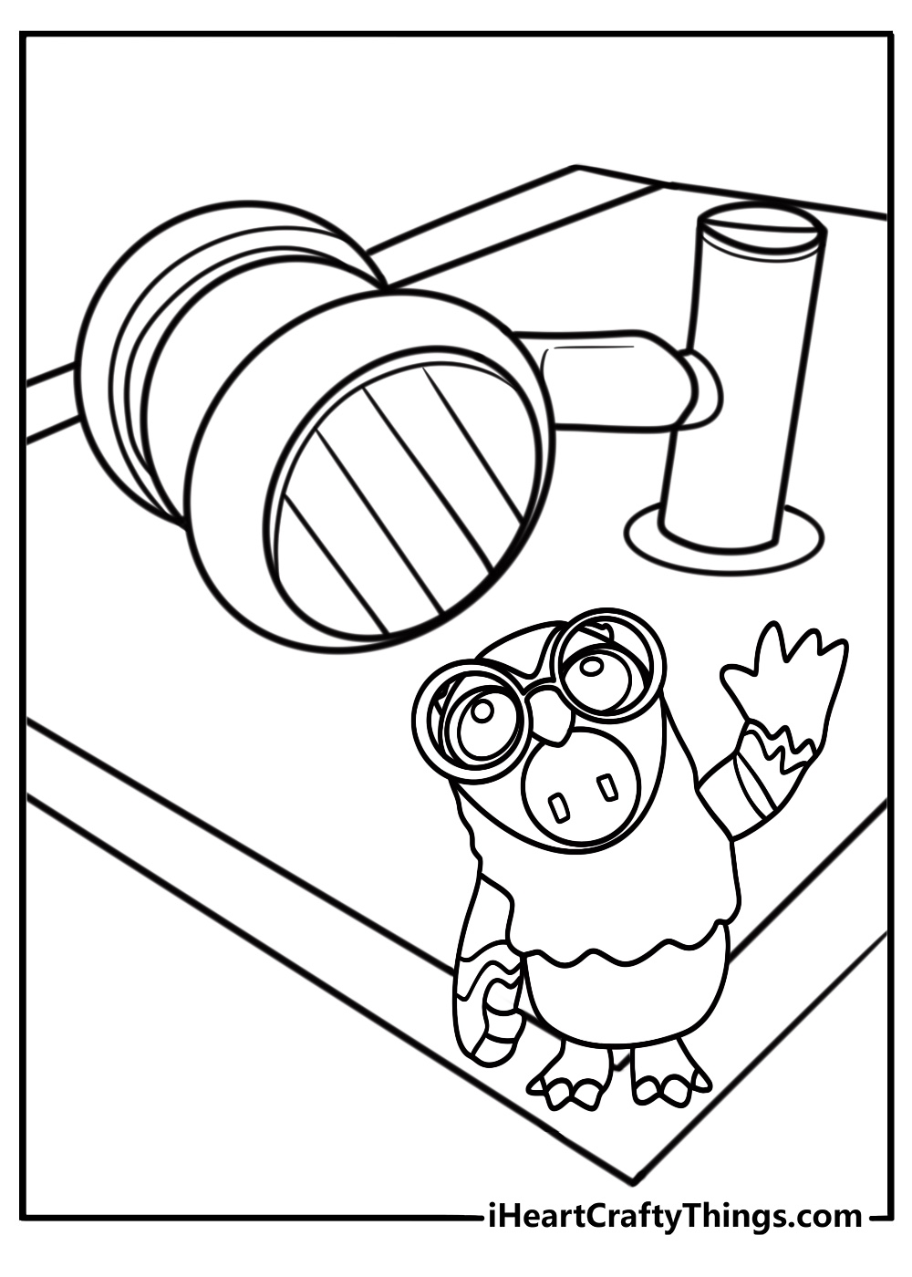 Fall Guy in spinning hammer challenge coloring sheet