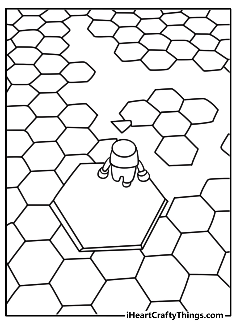 Fall Guy on hex tiles in hexagon final round coloring page