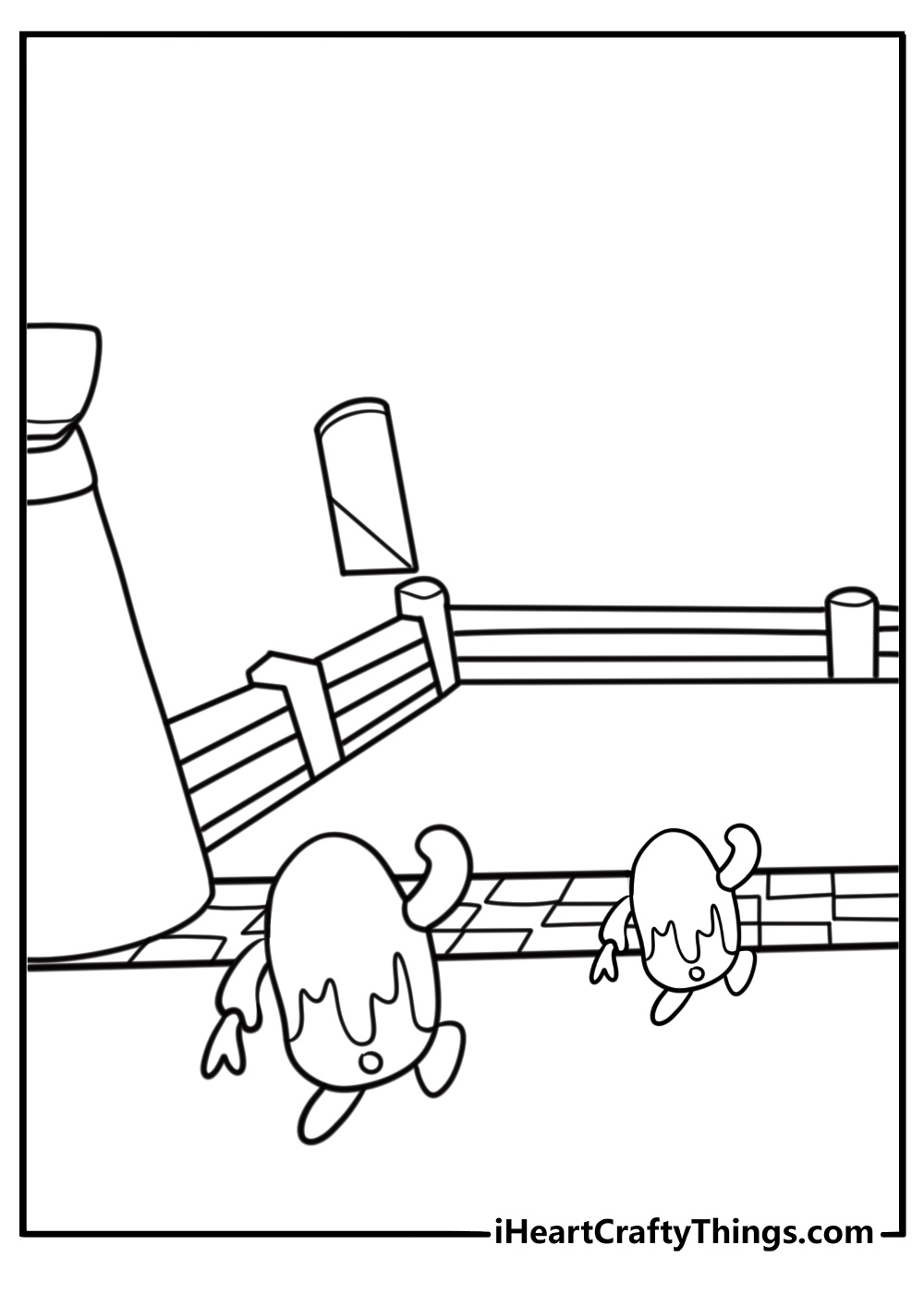 Fall Guy qualifying at finish line printable coloring sheet