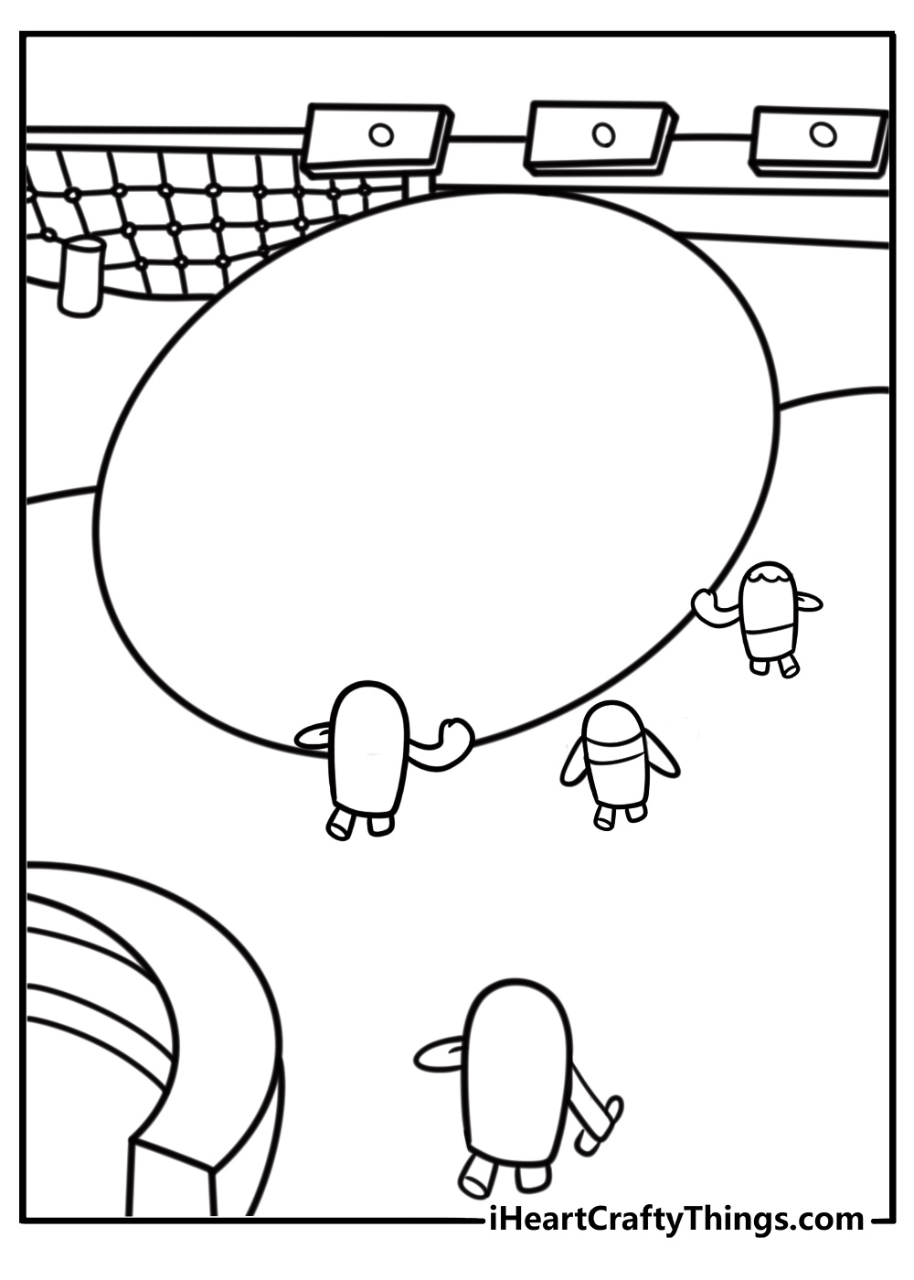 Fall Guy running with golden egg in egg scramble team game coloring sheet