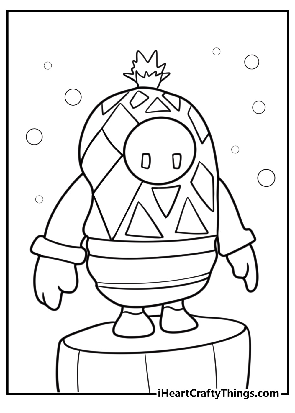 Fall Guy wearing pineapple costume printable coloring sheet