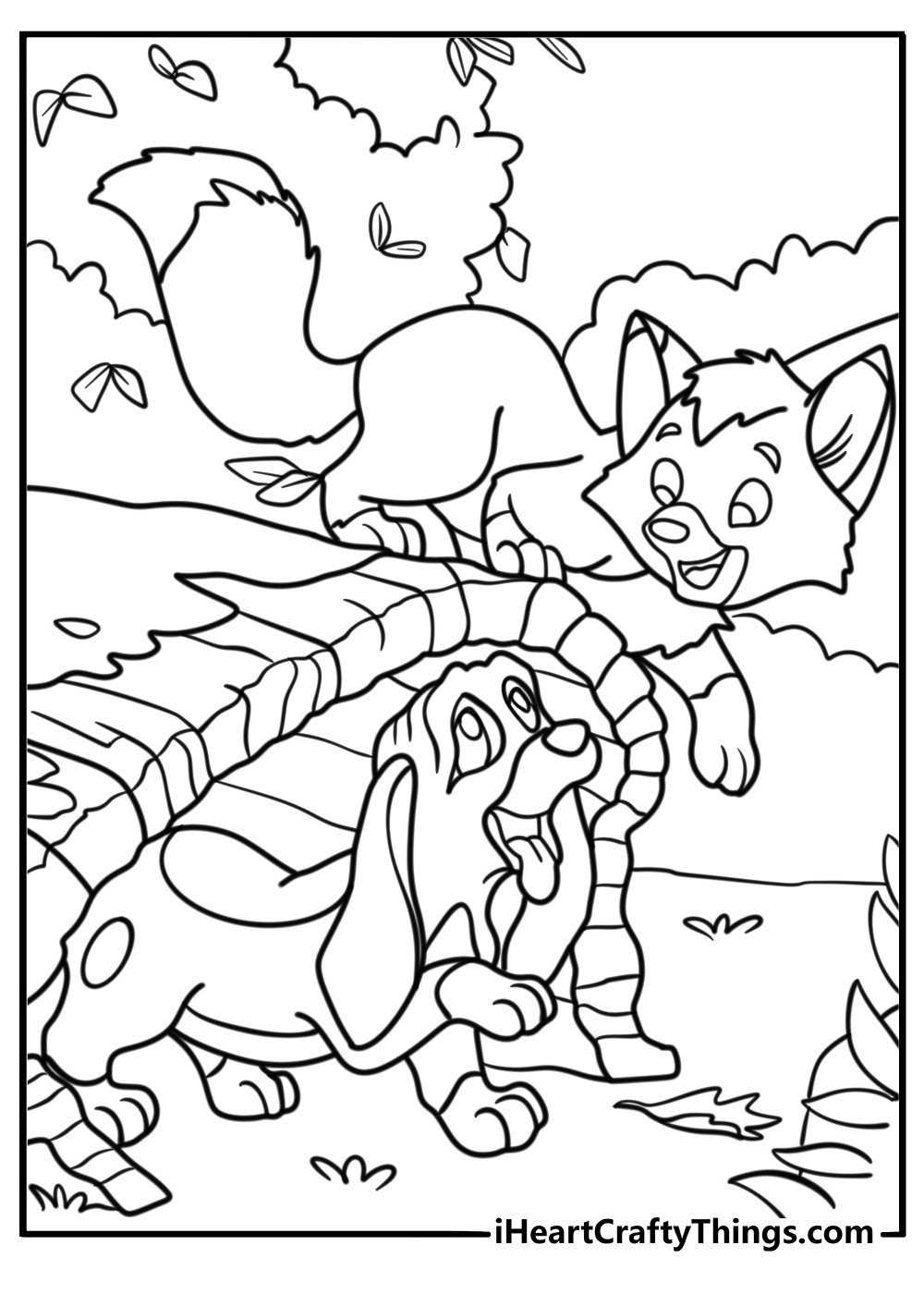 Fox and the hound coloring pages
