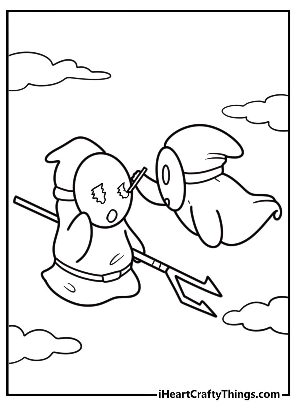 Ghost Shy Guy Boo Guy floating in the air coloring page