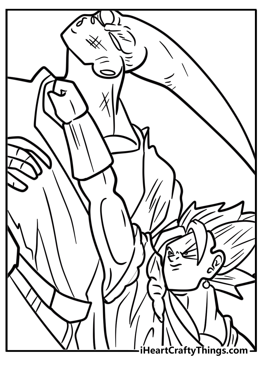 Gogeta clashing fists with enemy coloring page