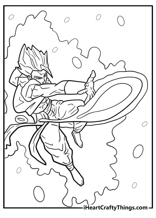 Gogeta launching a finishing move coloring page