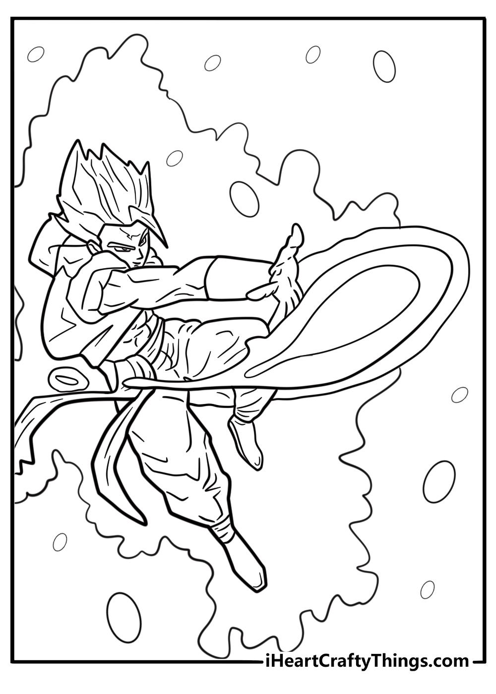 Gogeta launching a finishing move coloring page