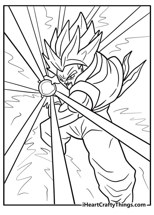 Gogeta using Big Bang Kamehameha coloring page