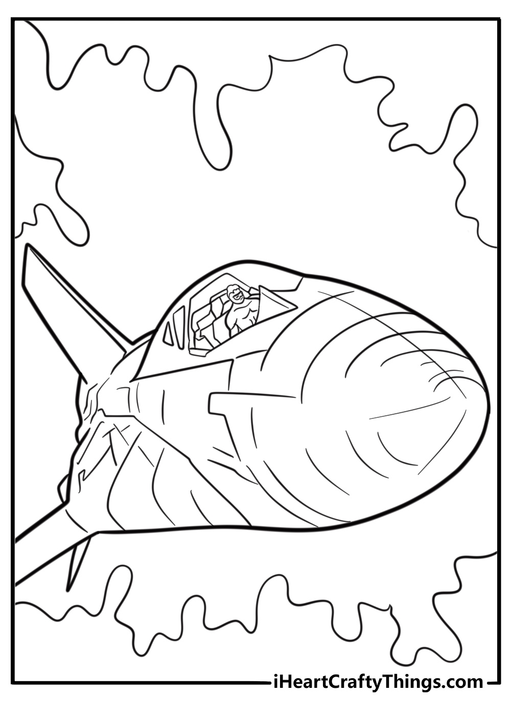 Green Lantern creating a jet with his ring coloring page