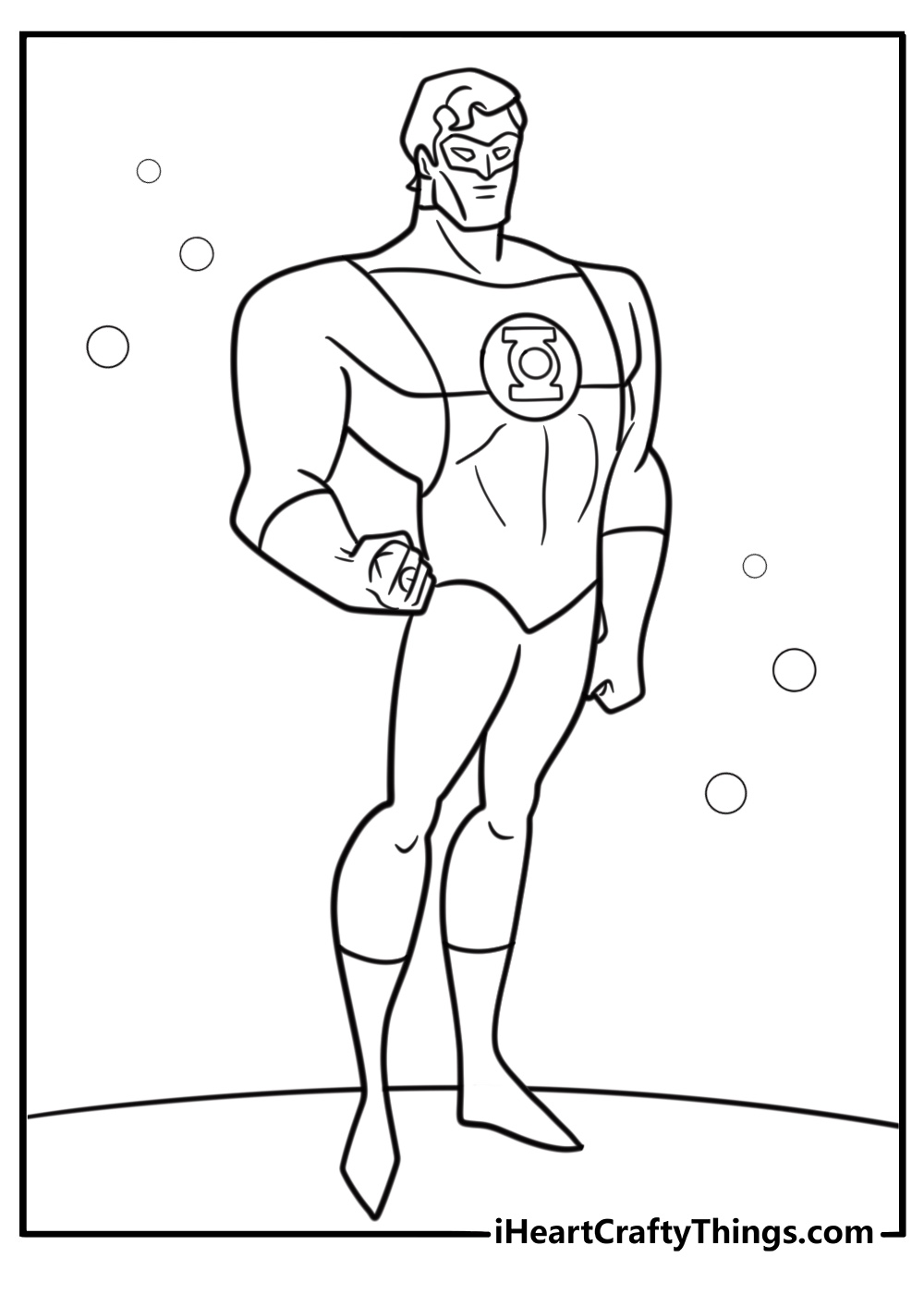 Hal Jordan wearing his Green Lantern suit coloring page