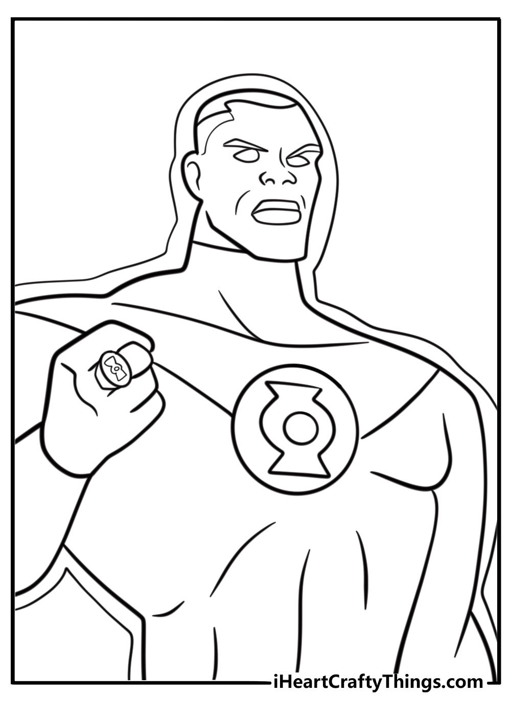 John Stewart with Green Lantern ring coloring page