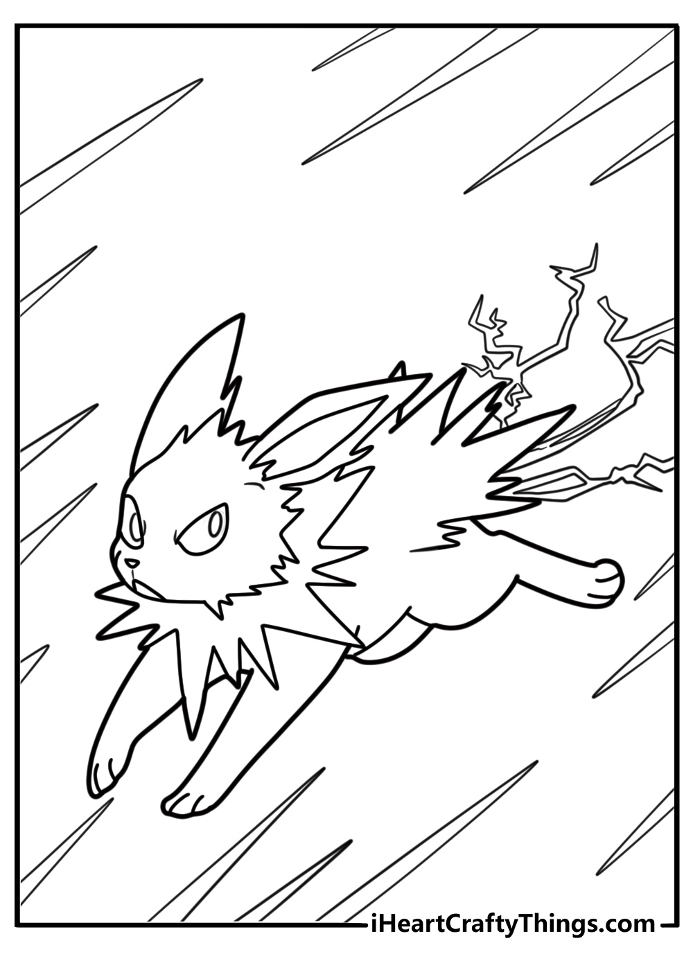 Jolteon running fast coloring sheet
