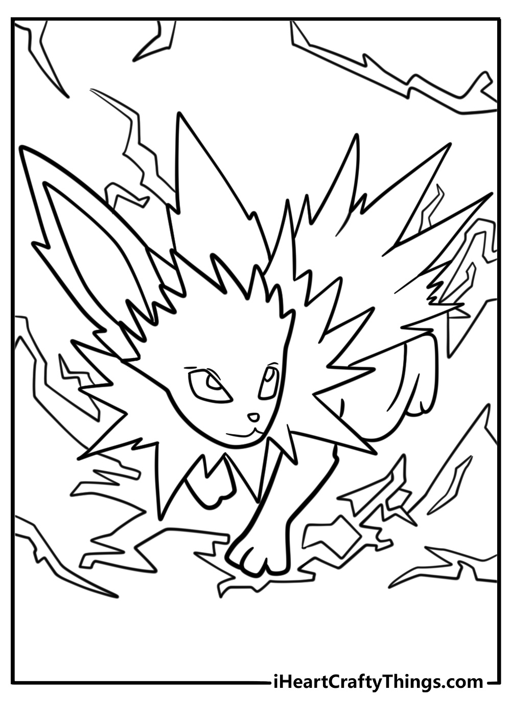 Jolteon using electric attack coloring page