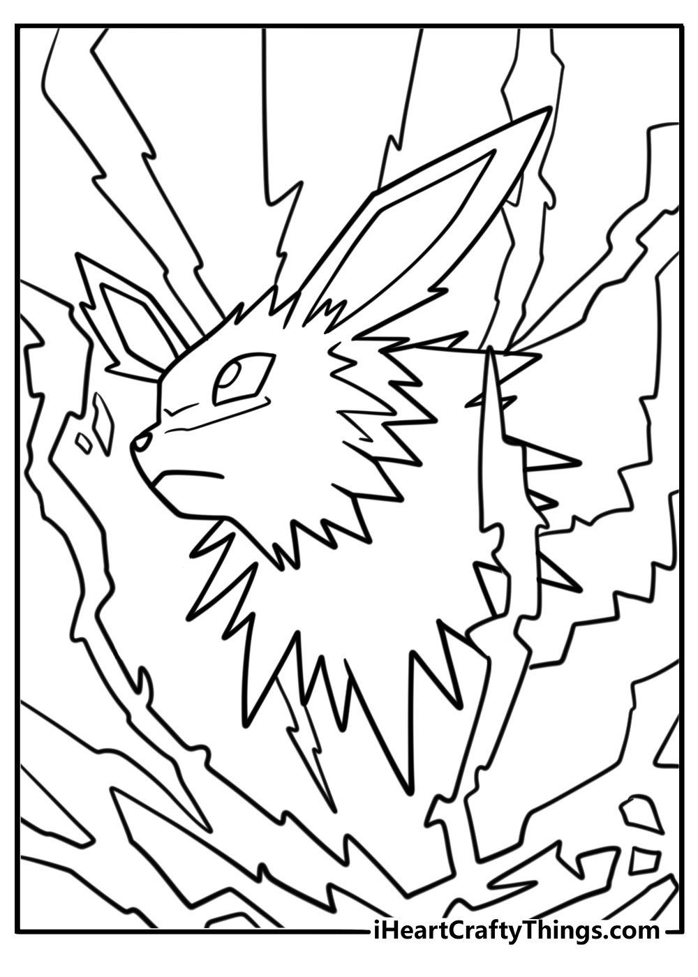 Jolteon using Thunderbolt coloring sheet