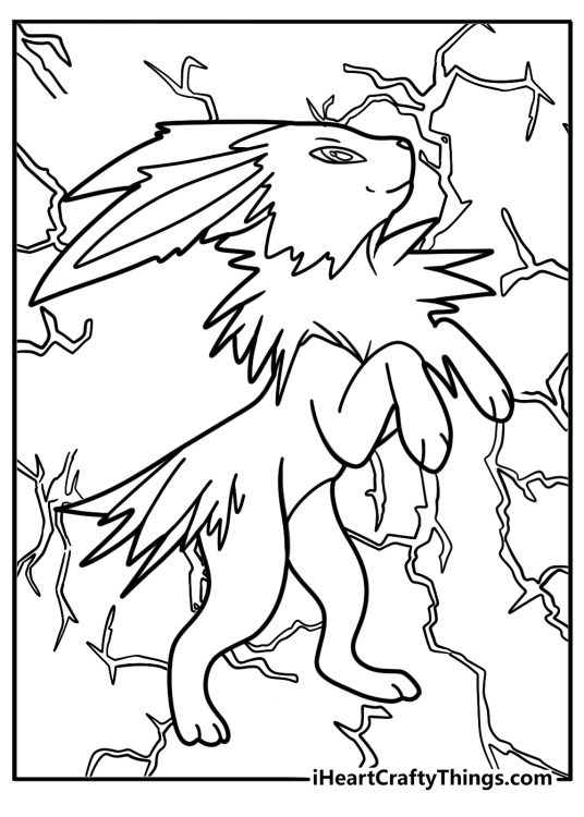 Jolteon with charged tail coloring sheet