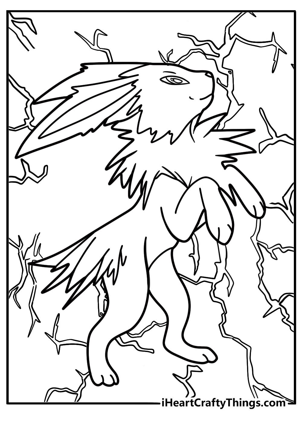 Jolteon with charged tail coloring sheet