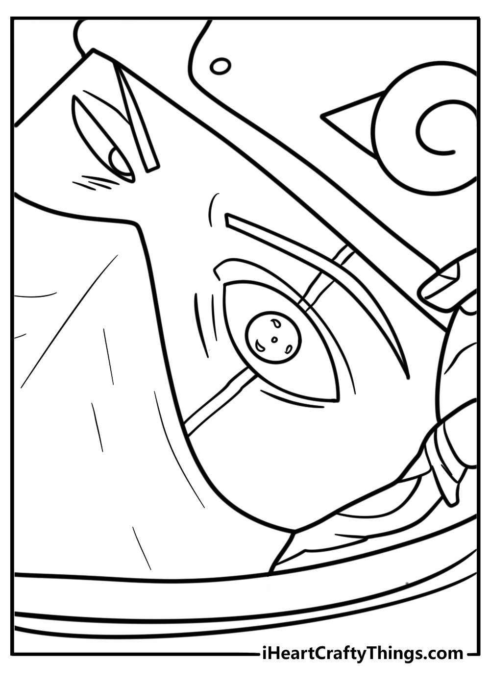 Kakashi Hatake with Sharingan eye coloring page