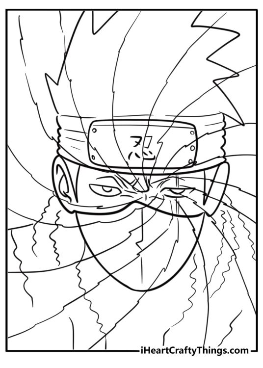 Kakashi using Kamui space time jutsu coloring page