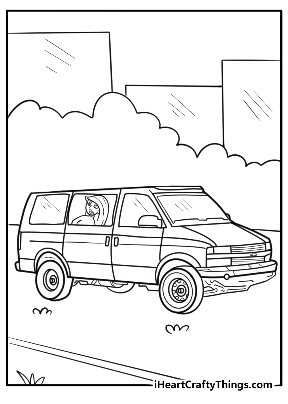 Kim Possible inside a spy van free coloring page