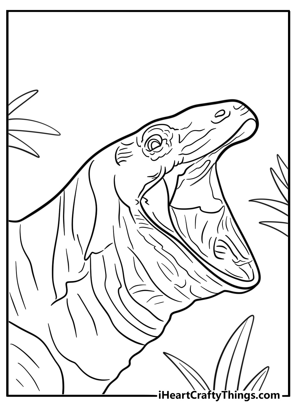 Komodo dragon opening its mouth wide coloring page